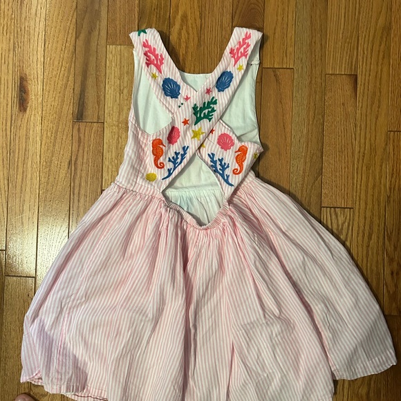 Boden Harper Cross Back Pink Embroidered Kids Dress - Picture 5 of 7